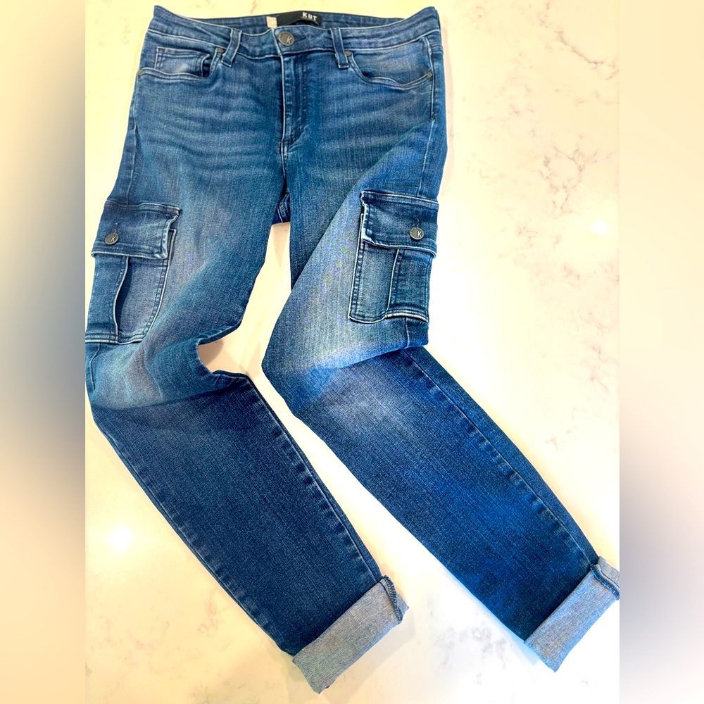 KUT From The Kloth Mia tooth pic skinny jeans with cargo pockets size 6